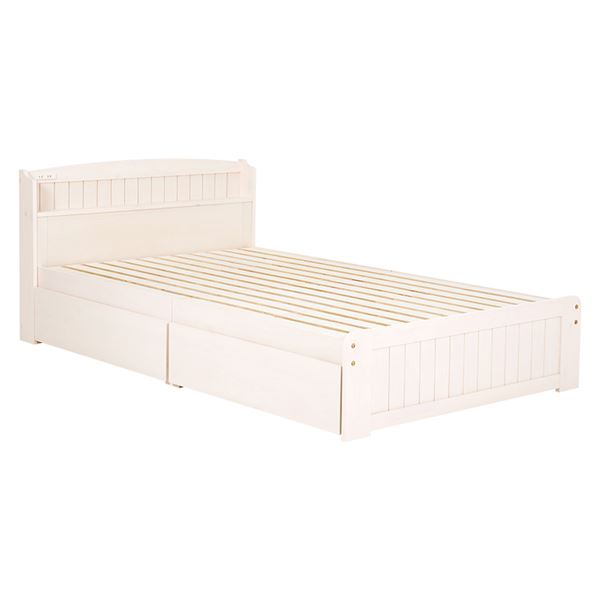 マットレス付セミダブルベッド　MB-5039SD3102 ホワイトウォッシュ【MB-5039SD-WS+KM-3102】の通販は