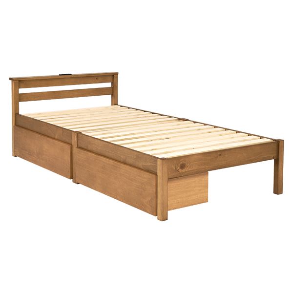 組立簡単 マットレス・引出し付シングルベッド　MB-5150S3101HS ライトブラウン【MB-5150S-LBR3101HS】の通販は 30,183円