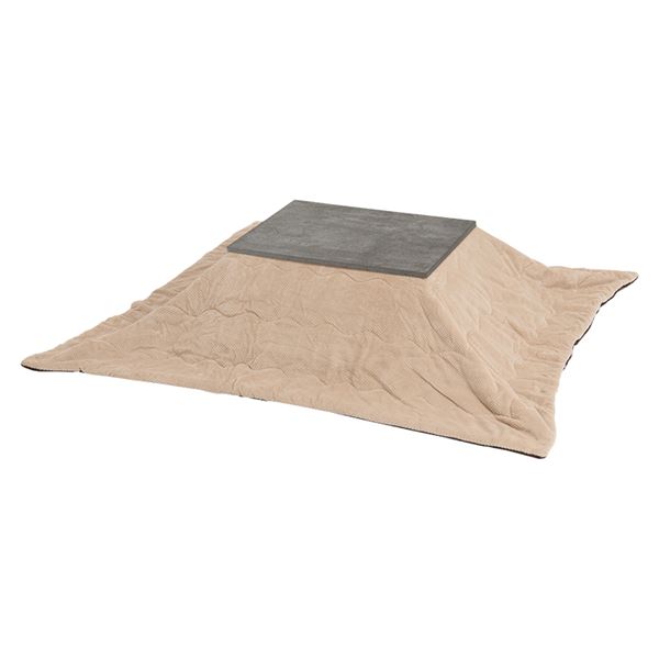 こたつ＋うす掛け布団　２点セット　カルテスビケ グレー/ベージュ【カルテス7560MGY+ビケ7560BE】