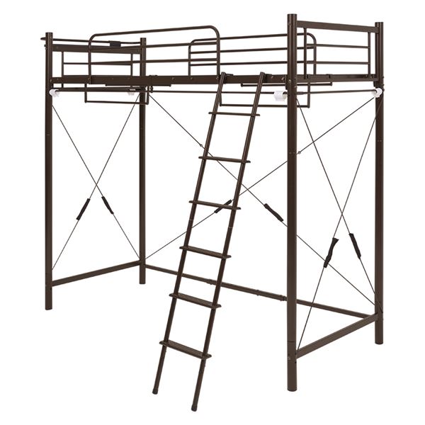 カーテンを取り付けられるロフトベッド　KH-3693 ダークブラウン【KH-3693DBR】の通販は