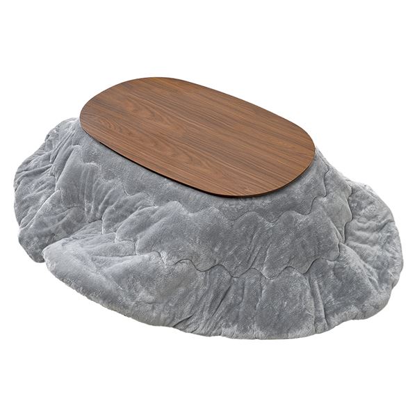 こたつ＋うす掛け布団　２点セット　アウロラ100メレンゲ ブラウン/グレー【アウロラ100BR+メレンゲKF2117-GY】