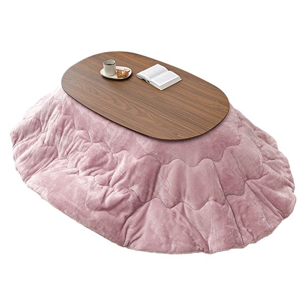 こたつ＋うす掛け布団　２点セット　アウロラ100メレンゲ ブラウン/ピンク【アウロラ100BR+メレンゲKF2117-PI】