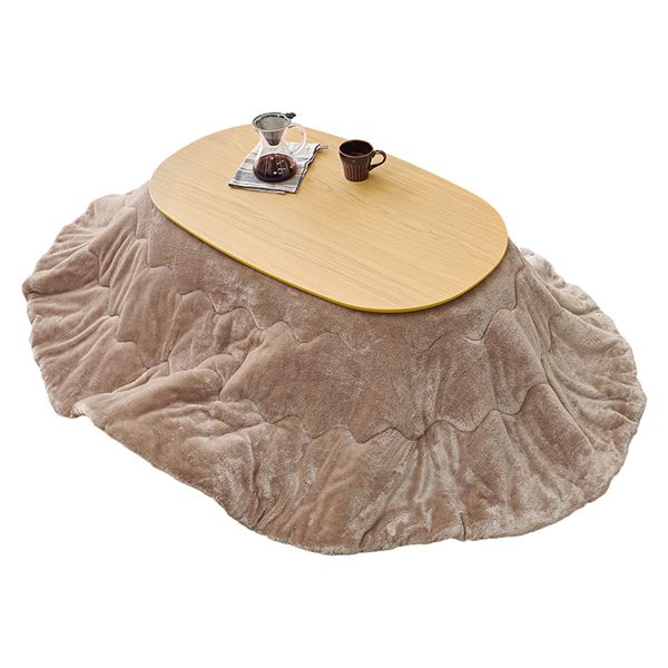 こたつ＋うす掛け布団　２点セット　アウロラ100メレンゲ ナチュラル/ベージュ【アウロラ100NA+メレンゲKF2117-BE】