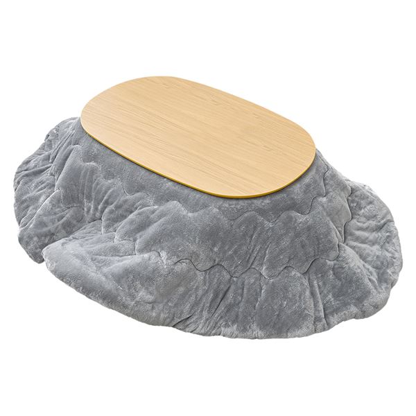 こたつ＋うす掛け布団　２点セット　アウロラ100メレンゲ ナチュラル/グレー【アウロラ100NA+メレンゲKF2117-GY】