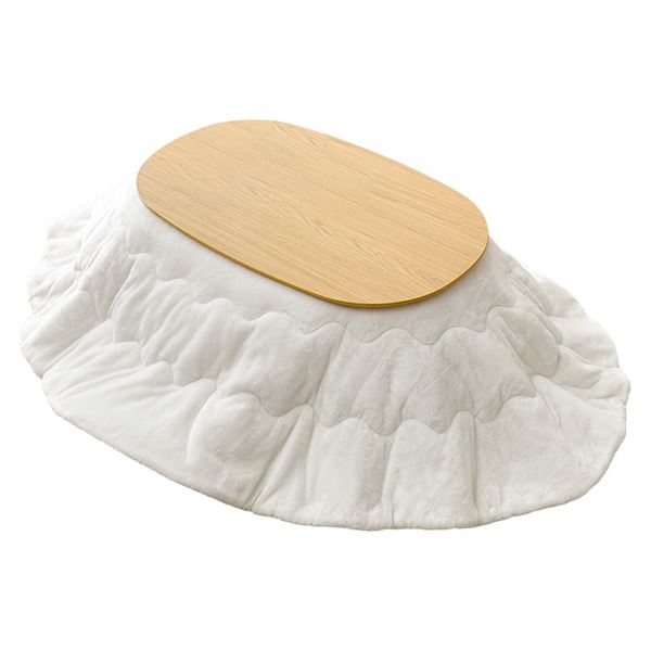 こたつ＋うす掛け布団　２点セット　アウロラ100メレンゲ ナチュラル/ホワイト【アウロラ100NA+メレンゲKF2117-WH】