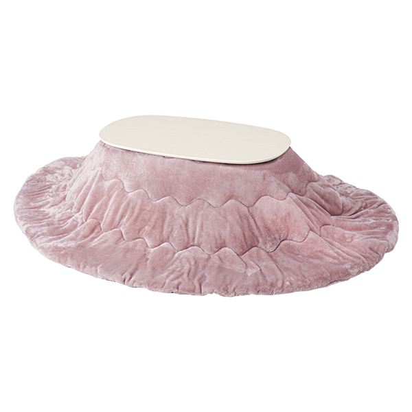 こたつ＋うす掛け布団　２点セット　カルミナメレンゲ ホワイトウォッシュ/ピンク【カルミナ950WS+メレンゲKF2117-PI】