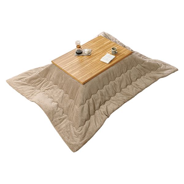 こたつ＋うす掛け布団　２点セット　ルーン105ポカ ナチュラル/グレージュ【ルーン105NA+ポカUF120-GG】