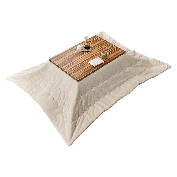 こたつ＋うす掛け布団　２点セット ブラウン/アイボリー ルーン105WN+ポカUF120-IV こたつ:(約)幅105×奥行75×高さ40cm、ふとん:(約)240×200cm  【北海道・沖縄・離島 送料別】 こたつ＋うす掛け布団 2点セット ルーン105ポカ ブラウン/アイボリー