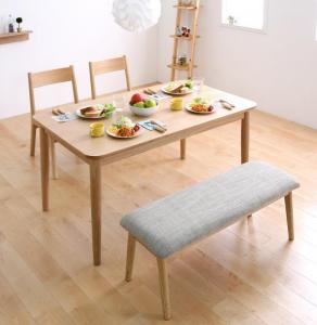 ダイニングセット（テーブル&ベンチ チェア） 4人 4点セット(テーブル+チェア2脚+ベンチ1脚) NA W150 組立設置付 ダイニングテーブル＋チェア2脚＋ベンチ 4点セット 4人掛け メアリー
