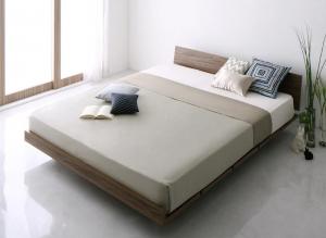 モダンデザインローベッド スタンダードポケットコイルマットレス付き フルレイアウト クイーン(Q×1) フレーム幅160 組立設置付