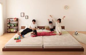 ずっと使える・将来分割出来る・シンプルデザイン大型フロアベッド マルチラススーパースプリングマットレス付き ワイドK220(S+SD) 組立の通販はフレーム・マットレスセット