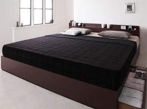 棚・コンセント付き収納ベッド プレミアムボンネルコイルマットレス付き シングル 組立設置付 棚・コンセント付き収納ベッド プレミアムボンネルコイル