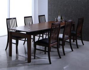 ハイバックチェア ウォールナット スライド伸縮式ダイニング ジェミニ 5点セット(テーブル+チェア4脚) 幅140-240 伸長式ダイニングセット 500021105