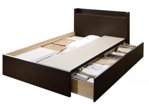 お客様組立 連結 棚・コンセント付すのこ収納ベッド ベッドフレームのみ Aタイプ セミダブルの通販は