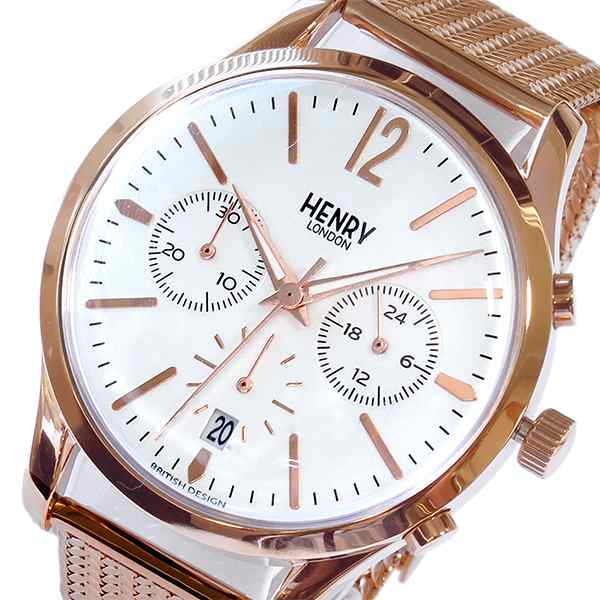 ヘンリーロンドン HENRY LONDON リッチモンド RICHMOND クロノ 39mm 腕時計 HL39-CM-0034 ホワイト ホワイト