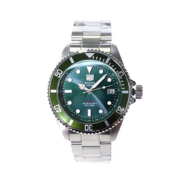 エルジン ELGIN 腕時計 メンズ FK1426S-GR クォーツ グリーン シルバー 国内正規品｜au PAY マーケット