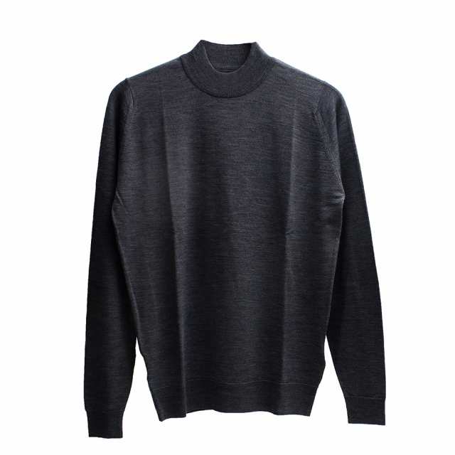 ジョンスメドレー JOHN SMEDLEY HARCOURT モックネック ニット HARCOURT-CHARCOAL -L メンズ charcoal