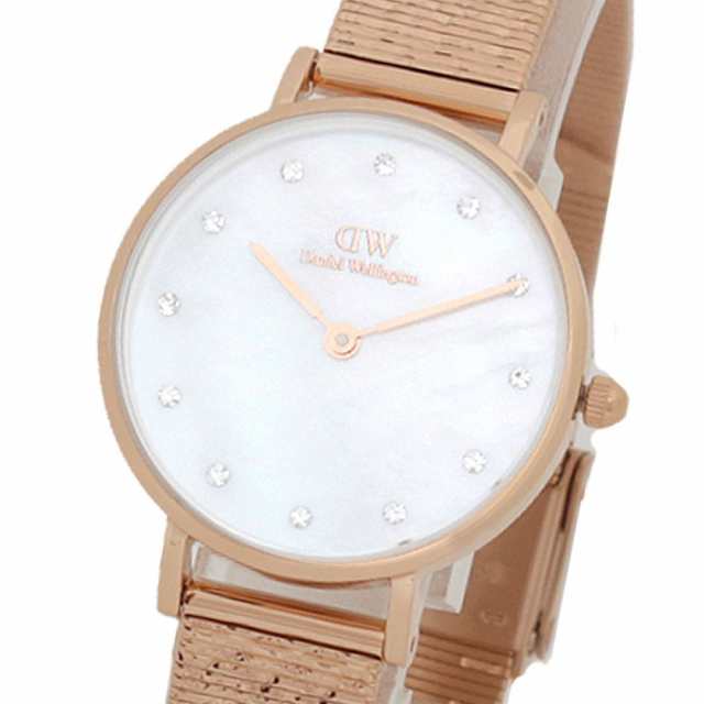 ダニエルウェリントン DANIEL WELLINGTON PETITE LUMINE PRESSED PIANO DW00100590 腕時計 レディース マザーオブパールホワイト クオー