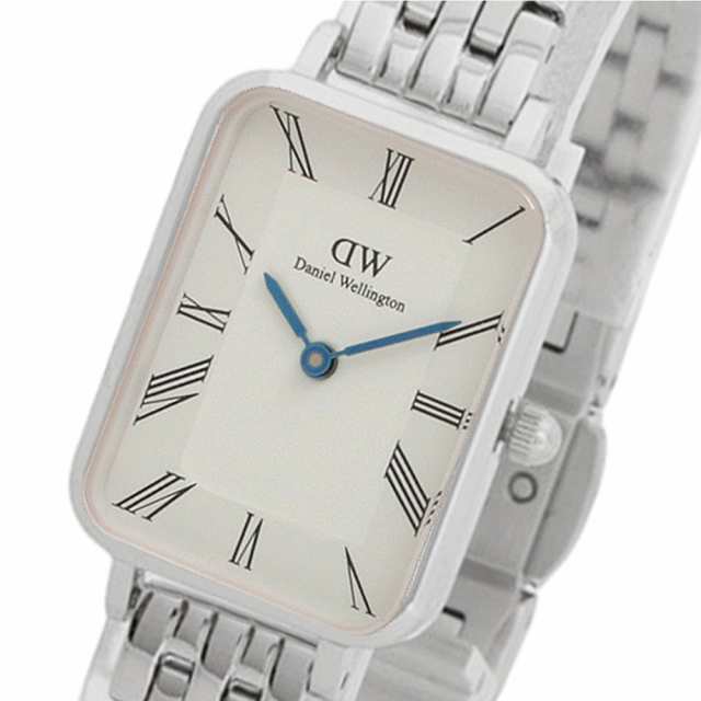 ダニエルウェリントン DANIEL WELLINGTON Quadro Roman Numerals 5-Link DW00100691 腕時計 レディース ホワイト クオーツ シルバーの通販は