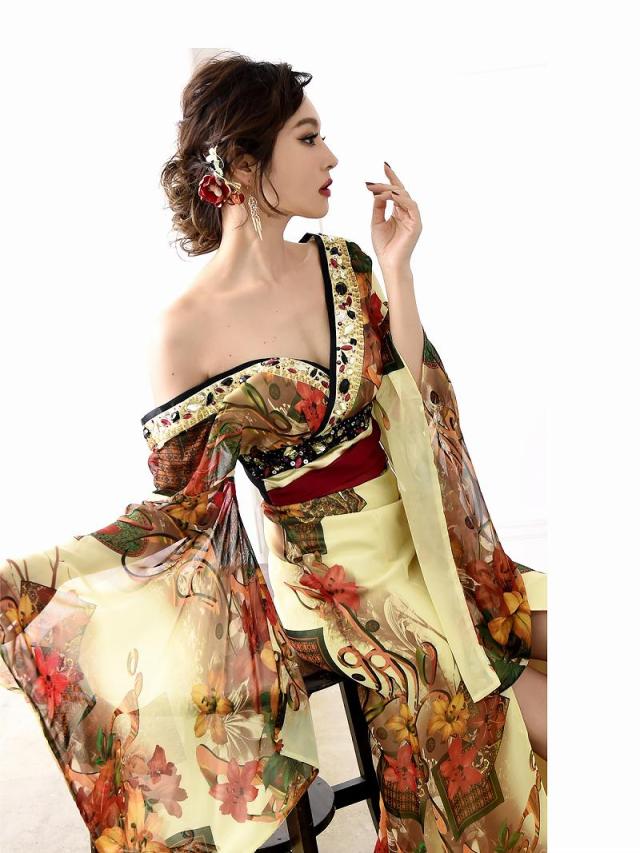 花魁 ドレス キャバドレス 衣装 和柄ドレス コンパニオン 流遊