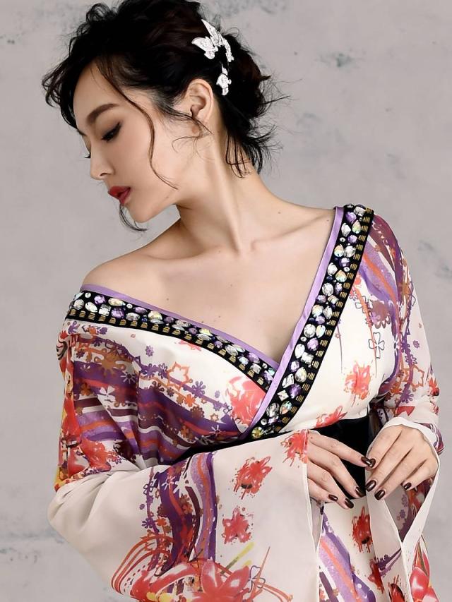 花魁 ドレス キャバドレス 衣装 和柄ドレス コンパニオン 流遊 和柄ドレス 和風ドレス 花魁 ロング コスプレの通販はau Pay マーケット ドレス スーツ通販rew You リューユ