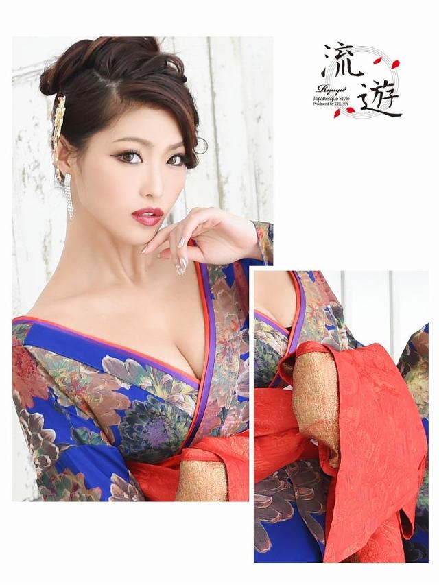花魁 コスプレ 衣装 和柄ドレス コンパニオン 衣装 着物 ドレス 流遊 花魁 振袖 おいらん コスプレ
