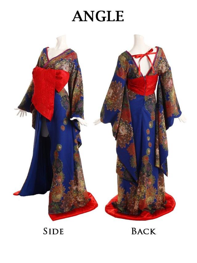 花魁 コスプレ 衣装 和柄ドレス コンパニオン 衣装 着物 ドレス 流遊 花魁 振袖 おいらん コスプレ