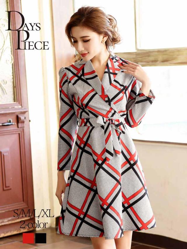 キャバ ドレス ワンピース パーティードレス Dayspiece チェック柄 襟付き 大きいサイズ フレア ナイトドレスの通販はau Pay マーケット ドレス スーツ通販rew You リューユ