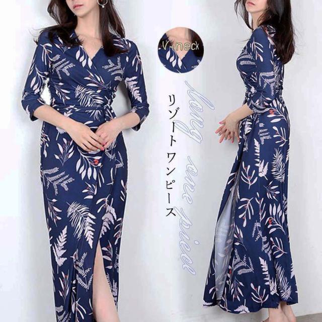 カシュクールワンピース 春夏 きれいめ ロング ワンピース 前開き マキシワンピースの通販はau Pay マーケット 唯美