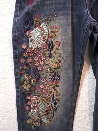 カラクリ デニムパンツ 扇面 KARAKURI カラクリ デニムパンツ 扇面 KARAKURI