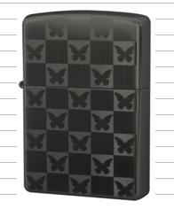 zippo【両面加工】バタフライチェックジッポーBK