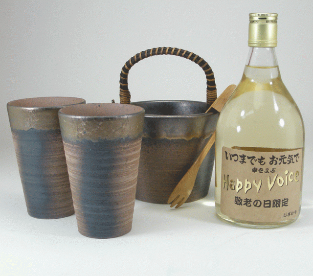 じいじの敬老の日 【贈り物】送料無料!長期麦焼酎 豪華酒器セット