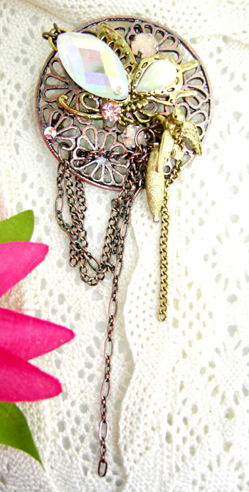 ミハエルネグリン アンティークピアス 蝶々 美品 Michal Negrin