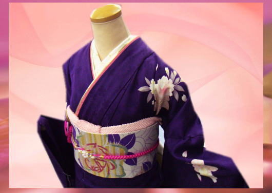セミオーダー正絹振袖ぜ〜んぶ揃った豪華フルセット☆濃紫地
