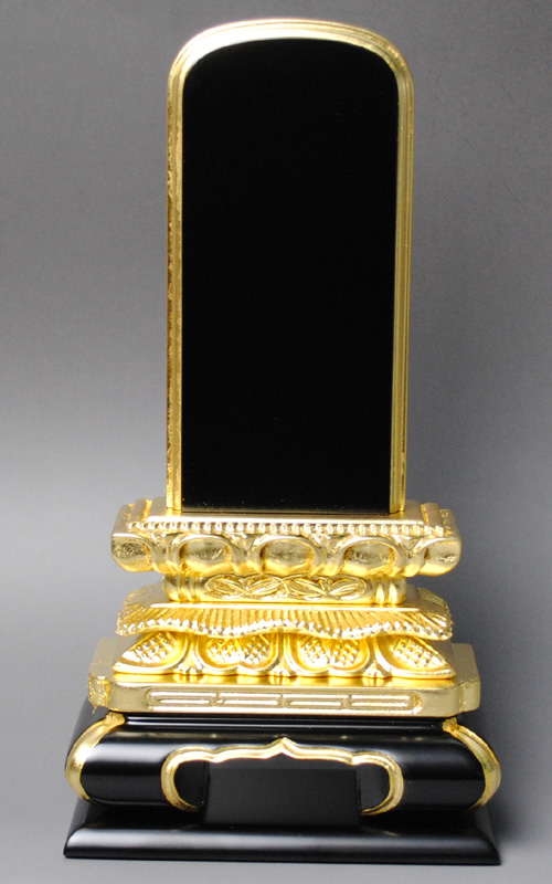 国産位牌・会津塗り位牌・三方金猫丸6.0寸