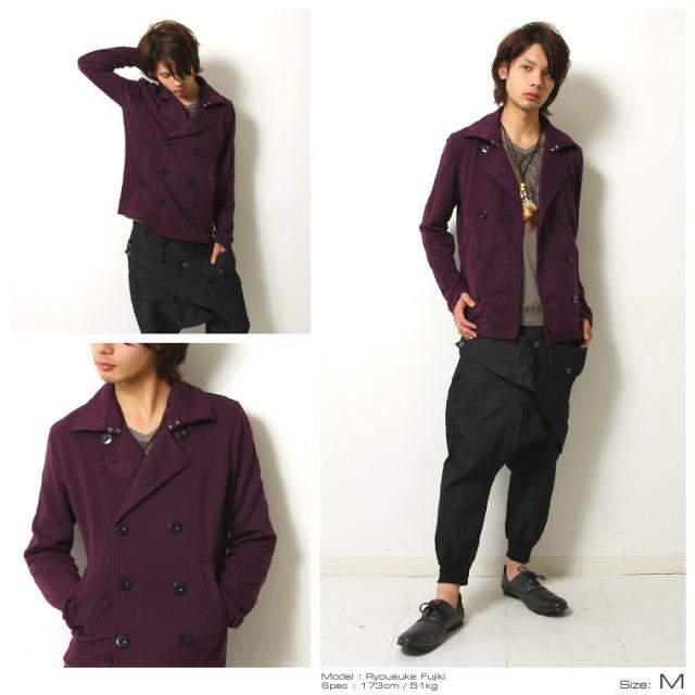 Pコート メンズ T R ポンチ 素材 ダブル カラー 長袖 カット ピーコート ジャケット メンズ 男性 カジュアル ファッション 着こなの通販はau Pay マーケット Spu スプ