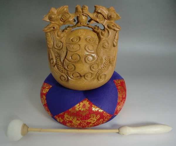 【激安】 木魚・龍彫・5.5寸 木魚 仏具一般