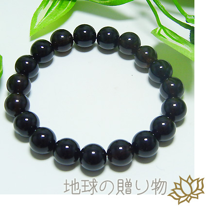 鑑別済◆超レア！本物・黒水晶モリオン10ｍｍブレスの通販は 34,800円