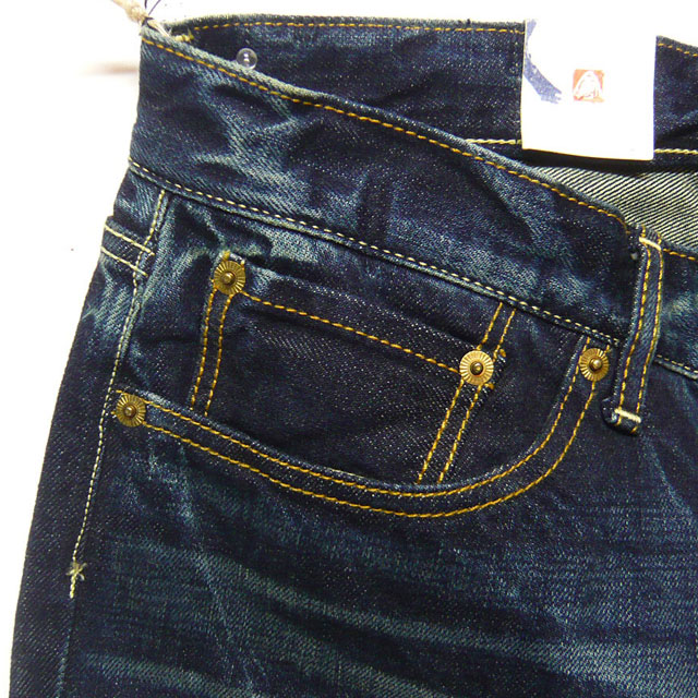 備中倉敷工房倉 京友禅手書デニムパンツ[スカル柄]/和柄ジーンズ/