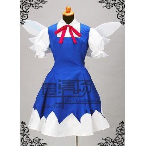 DK541　◆ 東方project　 紅魔郷（ とうほうこうまきょう）　チルノ　風★コスプレ衣装　新品　完全オーダメイドも対応可能