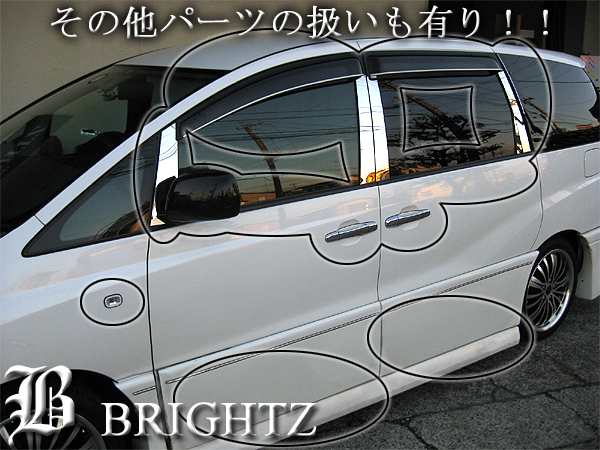 BRIGHTZ エスティマ 30系 40系 超鏡面ブラックメッキピラーパネル 10PC