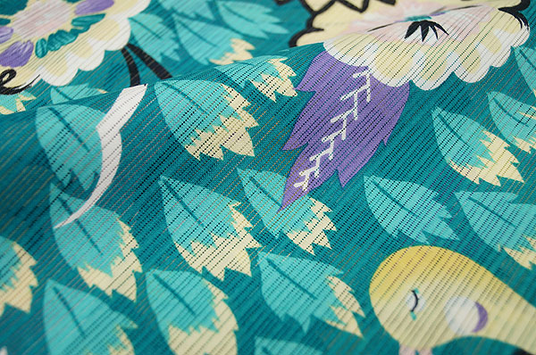 岡重-浴衣（ゆかた）仕立て上がり 孔雀 40Y-18 【送料無料】の通販は