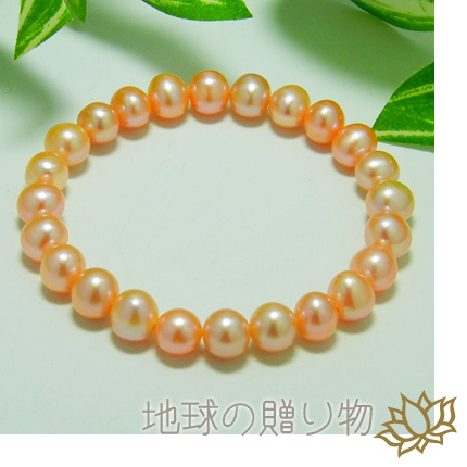 美と健康をサポート！女性の護符◆淡水ピンクパール8ｍｍブレスの通販は