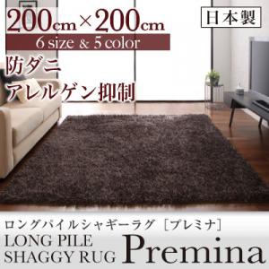 【送料無料】日本製防ダニロングパイルシャギーラグ　200×200cm