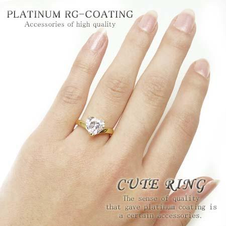 輝くハートczダイヤ 超可愛いピンキーリング 高級プラチナrg加工 レディース ゴールド 指輪 リング Kor173 13号 の通販はau Pay マーケット アクセ天国 まとめ買い送料無料 3980円以上で送料無料