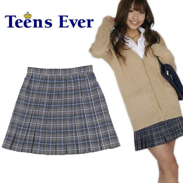 コスプレ コスチューム 衣装 Teens Ever プリーツスカート ｌ チェック グレー ネイビー 白 制服スカート 学生服 高校生 女子高生の通販はau Pay マーケット モバイルデパート