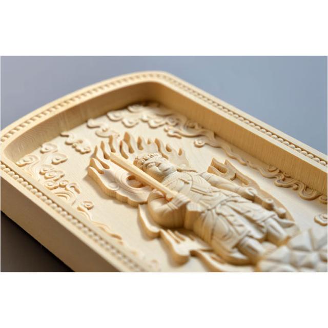 仏縁堂ブランド：仏像総檜（ひのき）材：立体レリーフ仏像 浄土真宗（お西）御本尊・サイズ中仏壇・仏具 守り本尊 縁起物 仏像総檜（ひのき）材：立体レリーフ仏像 日蓮宗御本尊・サイズ小