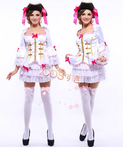送料無料 ハロウィーン 海賊 ホワイト パーティー　イベント コスプレ衣装 高品質 新品 Cosplay アニメ の通販は 6,908円