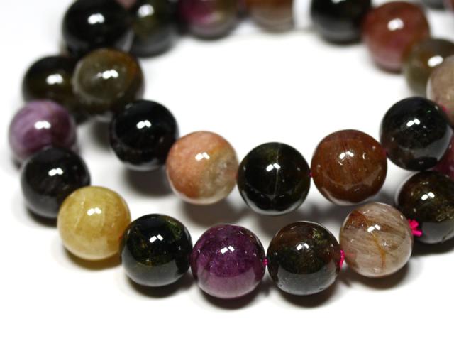 ☆高品質☆【天然石 ブレスレット】トルマリン ミックスカラー (約11〜11.5mm) パワーストーン 母の日 ギフト_2