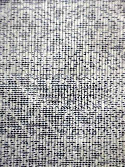 希少/お値打ち☆本場白泥大島紬7マルキ☆白地に七宝と吉原